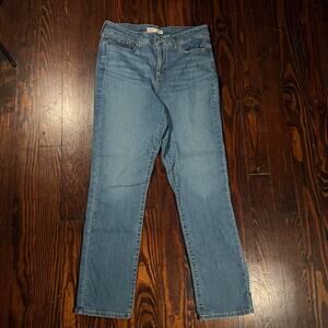 Signature Levi Strauss 12 Casual Mid Rise Straight Jeans Medium Blue Denim